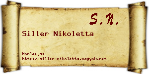 Siller Nikoletta névjegykártya